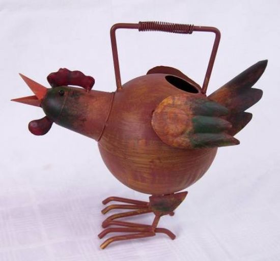 Gie�kanne Huhn aus Metall B-30cm Braun