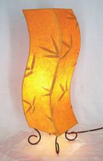 Lampe Stehlampe Tischlampe Welle 60cm Orange