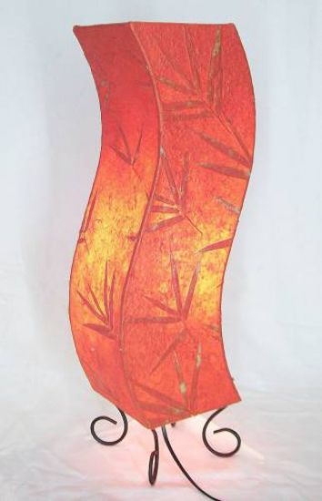 Lampe Stehlampe Tischlampe Welle 60cm Lichts�ule Rot
