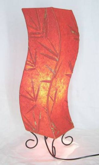 Lampe Stehlampe Tischlampe Welle 60cm Lichts�ule Rot