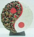 Ying Yang Lampe Perlmutt Stehlampe Rattanlampe