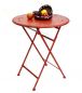 Preview: DanDiBo table bistro table red round ? 65 cm folding table garden table metal Passion iron table balcony table