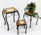 Preview: Blumenhocker Merano Mosaik 3er Set 12015 Blumenständer 21 ,28, 38cm Hocker Eckig