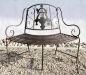 Preview: Bank JD130838 aus Metall Gartenbank Sitzbank Baumbank 2-Sitzer 116cm Rundbank