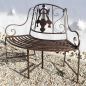 Preview: Bank JD130838 aus Metall Gartenbank Sitzbank Baumbank 2-Sitzer 116cm Rundbank