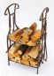 Preview: Kaminholzregal mit Kaminbesteck 130007 Kaminholzständer 94cm Holzkorb Kaminset