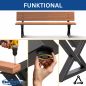 Preview: DanDiBo 2X Bankgestell mit Lehne Metall Set DIY Bank Füße Bankkufen Bankbeine 96669 Sitzgestell für Gartenbank Robust Stabil