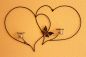 Preview: Double heart wall tea light holder heart 65 cm metal tea light holder sconce