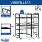 Preview: DanDiBo Adjustable Kitchen Shelf for Countertop Black Standing 3-Tier 40-64 cm Kitchen Shelf 96614 Standing Shelf