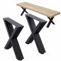 Preview: DanDiBo 2x Bankgestell Metall Schwarz 43 x 40 cm Bank Füße Bankbeine 96666 Bankkufen Couchtisch Tisch Beine Tischgestell