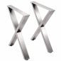 Preview: DanDiBo 2x Stainless Steel Table Legs 72 x 60 cm Table Frame Height Adjustable 96676 Table Feet Furniture Legs Table Runners Dining Table Legs