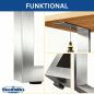 Preview: DanDiBo 2x Stainless Steel Table Legs 72 x 60 cm Table Frame Height-Adjustable 96673 Table Legs Furniture Legs Table Runners Dining Table Legs