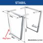 Preview: DanDiBo 2x Tischbeine Edelstahl 72 x 72 cm Tischgestell Höhenverstellbar 96679 Tischfüße Möbelfüße Tischkufen Esstisch Beine