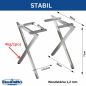 Preview: DanDiBo 2x Tischbeine Edelstahl 72 x 68 cm Tischgestell Höhenverstellbar 96678 Tischfüße Möbelfüße Tischkufen Esstisch Beine