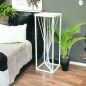 Preview: DanDiBo Flower Stool Metal White Square 70 cm Flower Stand Side Table 96566 Flower Column Design Modern Plant Stand Plant Stool