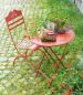 Preview: Sitzgruppe "Passion" Tisch mit 2 Stühle Set aus Metall Rot Gartenstuhl Gartentisch