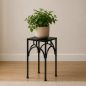Preview: DanDiBo Blumenständer Metall Schwarz Eckig 96449 M 33 cm Pflanzenständer Blumenhocker Beistelltisch Blumensäule Modern Pflanzenhocker