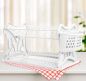 Preview: DanDiBo draining rack crockery 2 tiers White draining rack PK52 draining basket draining rack draining tray dish drainer with trivet and cutlery basket