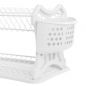 Preview: DanDiBo draining rack crockery 2 tiers White draining rack PK52 draining basket draining rack draining tray dish drainer with trivet and cutlery basket