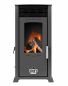 Preview: Babas Eco Hybridofen Pellets und Holz Kombiofen Kaminofen 8 kW Pelletofen ohne Strom Schwarz Holzofen Holz Ofen Kamin