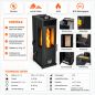 Preview: Baba’s Eco Mini Plus Panoramic Hybrid Stove Pellet and Wood Combination Stove Fireplace Stove 8 kW Pellet Stove Without Electricity Black Wood-Burning Stove Wood Stove Fireplace