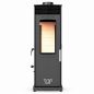 Preview: Baba’s Eco Mini Plus Panoramic Hybrid Stove Pellet and Wood Combination Stove Fireplace Stove 8 kW Pellet Stove Without Electricity Black Wood-Burning Stove Wood Stove Fireplace