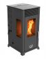 Preview: Babas Eco Plus Panorama Hybridofen Pellets und Holz Kombiofen Kaminofen 8 kW Pelletofen ohne Strom Schwarz Holzofen Holz Ofen Kamin