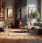 Preview: Babas Gold Hybridofen Pellets und Holz Kombiofen Kaminofen mit Backfach 12 kW Schwarz Holzofen Holz Ofen Kamin