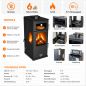 Preview: Babas Gold Plus Hybridofen Pellets und Holz Kombiofen Kaminofen mit Backfach Panorama 12 kW Schwarz Holzofen Holz Ofen Kamin