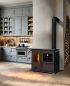 Preview: Babas Saphire Hybridofen Pellets und Holz Kombiofen Kaminofen mit Backfach und Herdplatte 10 kW Pelletofen ohne Strom Holzofen Holz Ofen Kamin