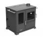 Preview: Babas Saphire Hybridofen Pellets und Holz Kombiofen Kaminofen mit Backfach und Herdplatte 10 kW Pelletofen ohne Strom Holzofen Holz Ofen Kamin