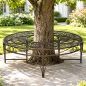 Preview: DanDiBo Baumbank Rund Metall Braun Wetterfest Ø 135 cm Baumbank 96188 Gartenbank Parkbank Sitzbank