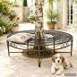 Preview: DanDiBo Baumbank Rund Metall Braun Wetterfest Ø 135 cm Baumbank 96188 Gartenbank Parkbank Sitzbank