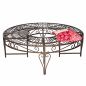 Preview: DanDiBo Baumbank Rund Metall Braun Wetterfest Ø 135 cm Baumbank 96188 Gartenbank Parkbank Sitzbank