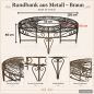 Preview: DanDiBo Baumbank Rund Metall Braun Wetterfest Ø 135 cm Baumbank 96188 Gartenbank Parkbank Sitzbank