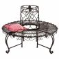 Preview: DanDiBo Baumbank Rund Metall Wetterfest Braun 96591 Rundbank ø 135 cm Gartenbank Sitzbank Bank Garten Antik