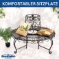 Preview: DanDiBo Baumbank Rund Metall Wetterfest Braun 96591 Rundbank ø 135 cm Gartenbank Sitzbank Bank Garten Antik