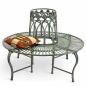 Preview: DanDiBo Baumbank Rund Metall Wetterfest Grau 96590 Rundbank ø 120 cm Gartenbank Sitzbank Bank Garten Antik