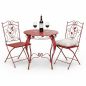 Preview: DanDiBo Bistro Table with 2 Chairs Garden Furniture Metal Iron Antique Red Weatherproof Rosso 96720 Bistro Set 2 Chairs 1 Table Outdoor Garden Furniture Set 3-Piece Vintage