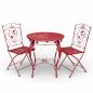 Preview: DanDiBo Bistro Table with 2 Chairs Garden Furniture Metal Iron Antique Red Weatherproof Rosso 96720 Bistro Set 2 Chairs 1 Table Outdoor Garden Furniture Set 3-Piece Vintage