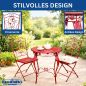 Preview: DanDiBo Bistro Table with 2 Chairs Garden Furniture Metal Iron Antique Red Weatherproof Rosso 96720 Bistro Set 2 Chairs 1 Table Outdoor Garden Furniture Set 3-Piece Vintage