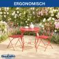 Preview: DanDiBo Bistro Table with 2 Chairs Garden Furniture Metal Iron Antique Red Weatherproof Rosso 96720 Bistro Set 2 Chairs 1 Table Outdoor Garden Furniture Set 3-Piece Vintage