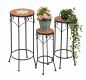 Preview: Blumenhocker Merano Mosaik 3er Set 12011 Blumenständer 46 ,54, 62cm Hocker Rund