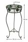 Preview: Blumenhocker Metall Grün Rund Blumenständer 96008 3er Set Blumensäule Antik Pflanzenständer Pflanzenhocker Vintage