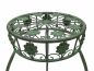 Preview: Blumenhocker Metall Grün Rund Blumenständer 96008 3er Set Blumensäule Antik Pflanzenständer Pflanzenhocker Vintage