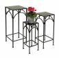 Preview: DanDiBo Blumenhocker Metall Schwarz Eckig 50 - 70 cm Blumenständer 96132 3er Set Beistelltisch Blumensäule Modern Pflanzenständer Pflanzenhocker