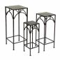 Preview: DanDiBo Blumenhocker Metall Schwarz Eckig 50 - 70 cm Blumenständer 96132 3er Set Beistelltisch Blumensäule Modern Pflanzenständer Pflanzenhocker