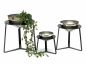 Preview: DanDiBo Flower Stool Metal with Pot Black Silver Flower Stand 96091 Set of 3 Flower Column Modern Plant Stand Plant Stool