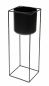 Preview: DanDiBo Flower Stool with Pot Metal Black Angular 60 cm Flower Stand 96023 Flower Column Modern Plant Stand Plant Stool