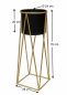 Preview: DanDiBo Flower Stool with Pot Metal Gold Black L 70 cm Flower Stand 96046 Flower Column Modern Plant Stand Plant Stool